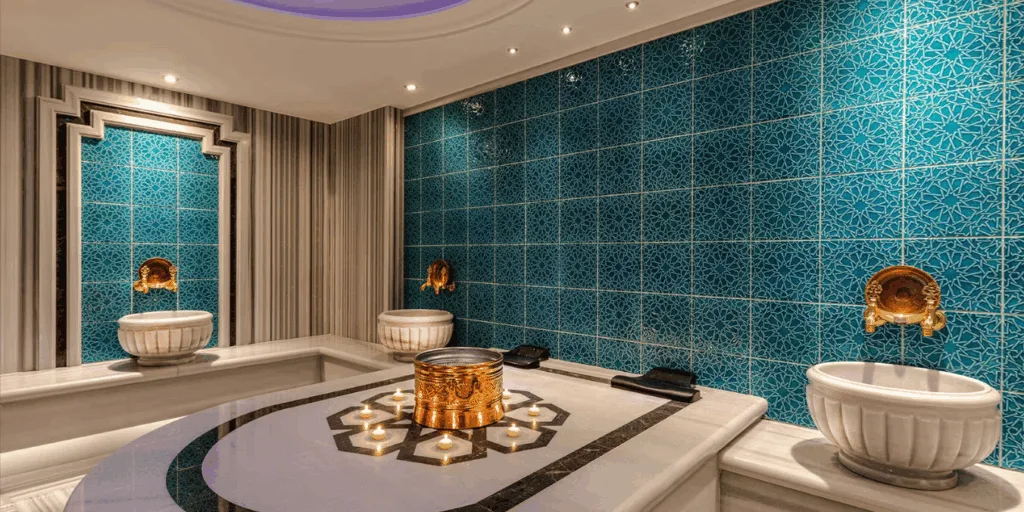 Private luxury bath at Sultan Selim Hammam with authentic Turkish rituals in a serene and elegant setting.