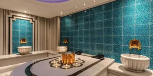 Private luxury bath at Sultan Selim Hammam with authentic Turkish rituals in a serene and elegant setting.